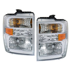 Right+Left Headlights For 2008-2014 Ford E150 E250 E350 E450 F650 F750