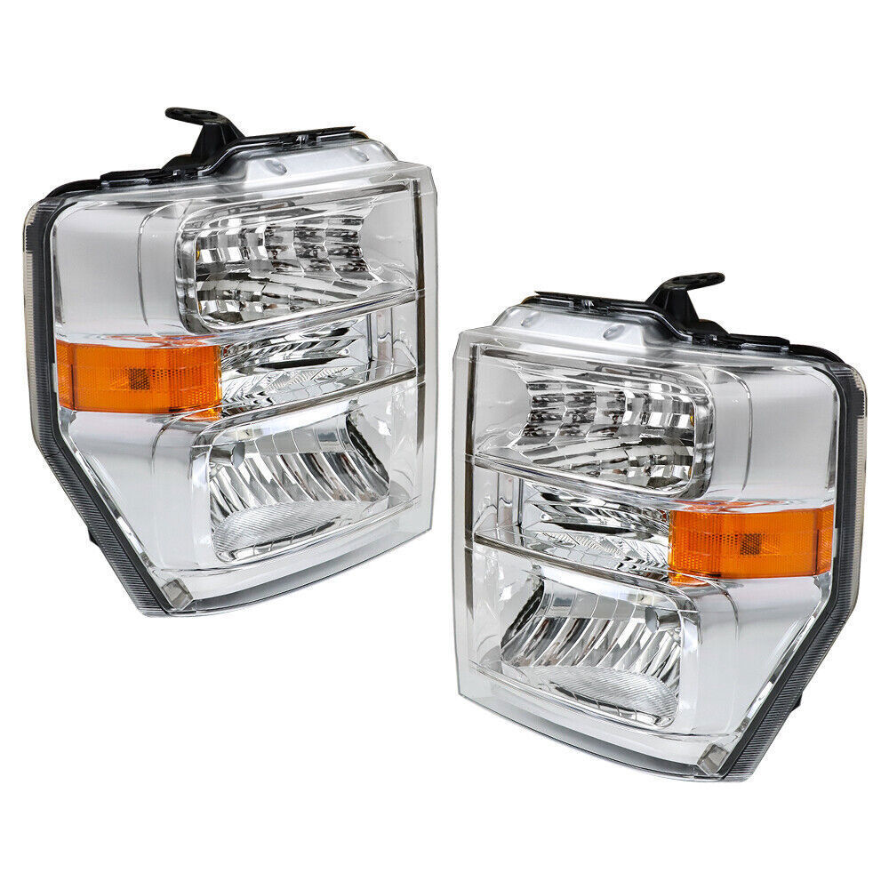 Right+Left Headlights For 2008-2014 Ford E150 E250 E350 E450 F650 F750