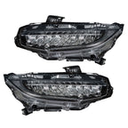 Right+Left Headlights For 2016-2021 Honda Civic Full LED DRL Clear Lens