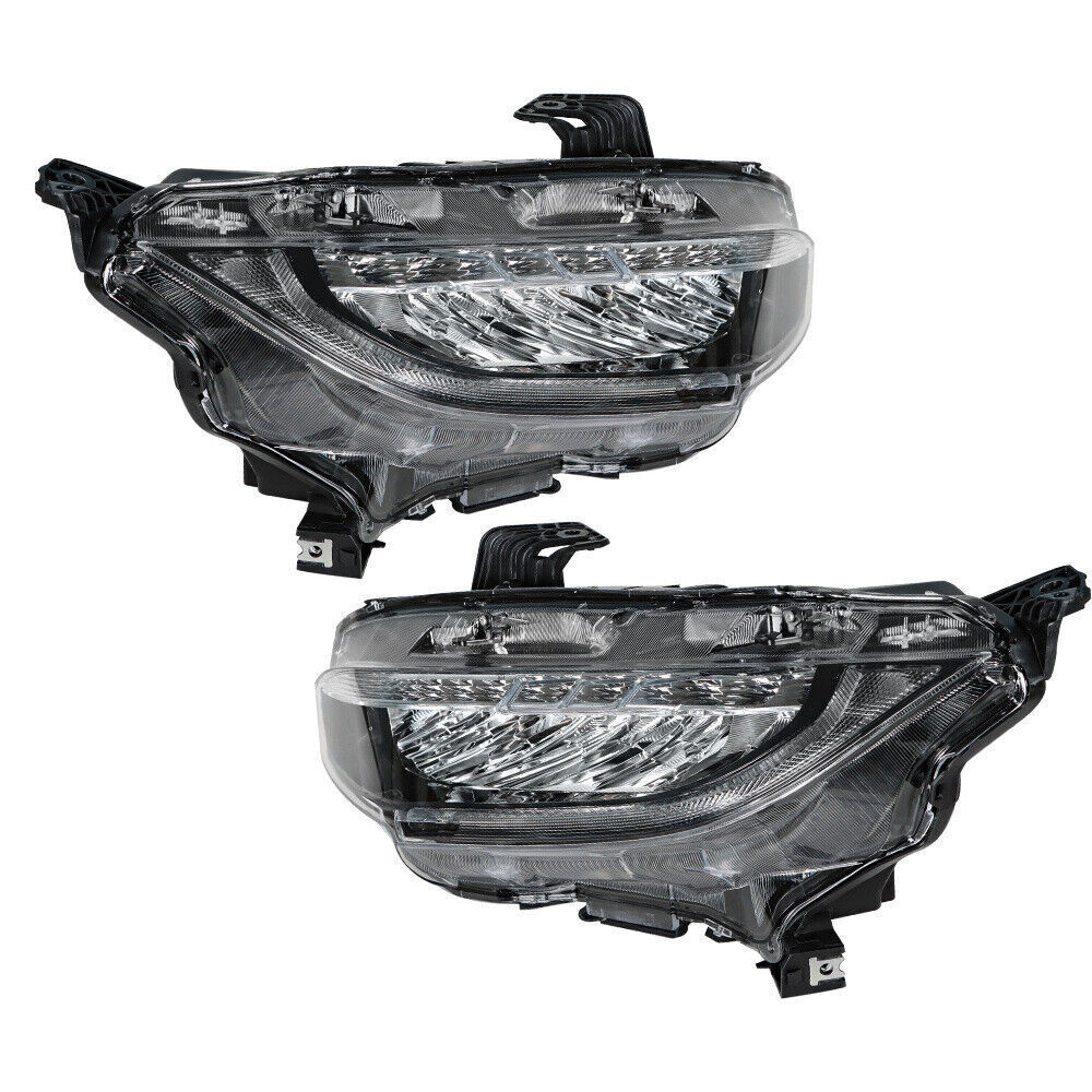 Right+Left Headlights For 2016-2021 Honda Civic Full LED DRL Clear Lens
