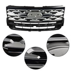 Front Upper Grille For 2018-2019 Ford Explorer Limited XLT Chrome&Black