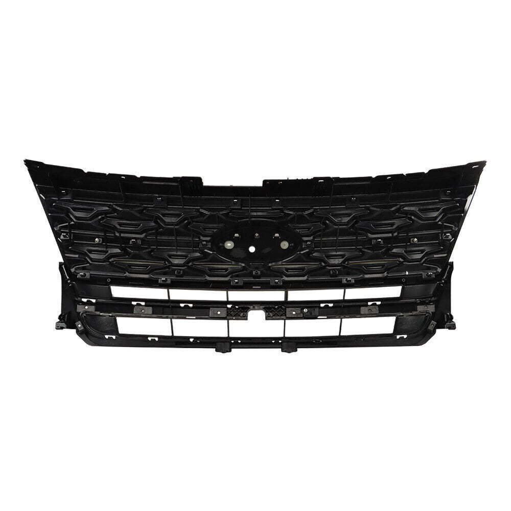 Front Upper Grille For 2018-2019 Ford Explorer Limited XLT Chrome&Black