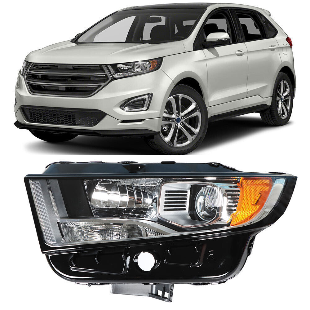 Driver Left Headlight For 2015-18 Ford Edge SE|SEL|Titanium Halogen Lamp