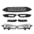 Front Bumper Upper Grille With Fog Light Set For 2015 2016-2018 Ford Focus