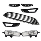 Front Bumper Upper Grille With Fog Light Set For 2015 2016-2018 Ford Focus