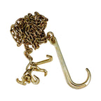 2× 5/16''x10' Transport Tow Chain J Hook Long Shank w/ Grab Hook G70
