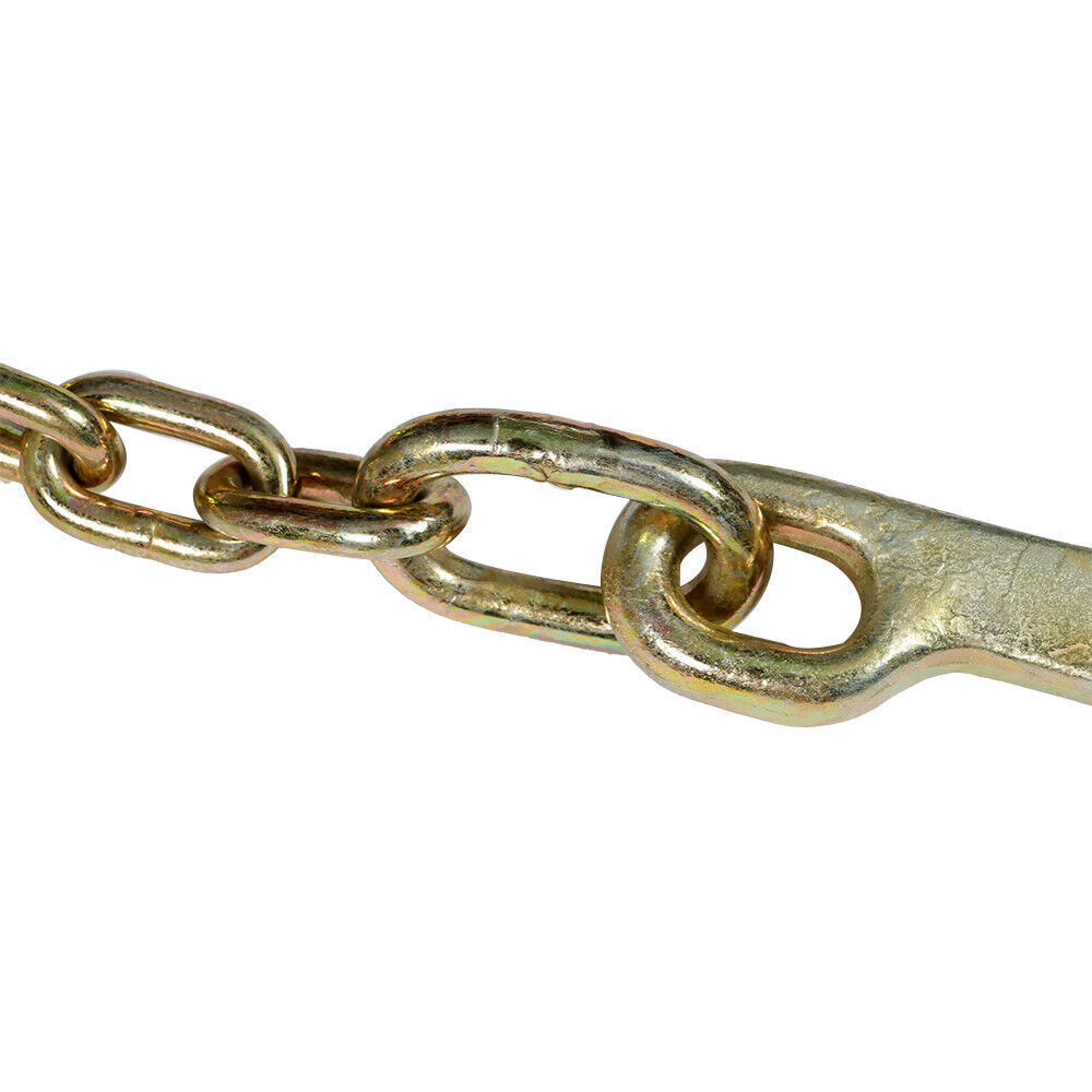 2× 5/16''x10' Transport Tow Chain J Hook Long Shank w/ Grab Hook G70