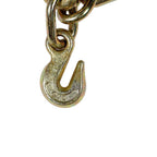 2× 5/16''x10' Transport Tow Chain J Hook Long Shank w/ Grab Hook G70