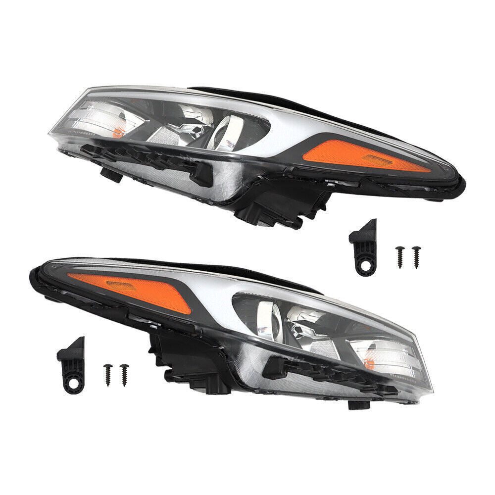 Right+Left Headlight For 2017-2018 Kia Forte Forte5 Halogen W/o LED
