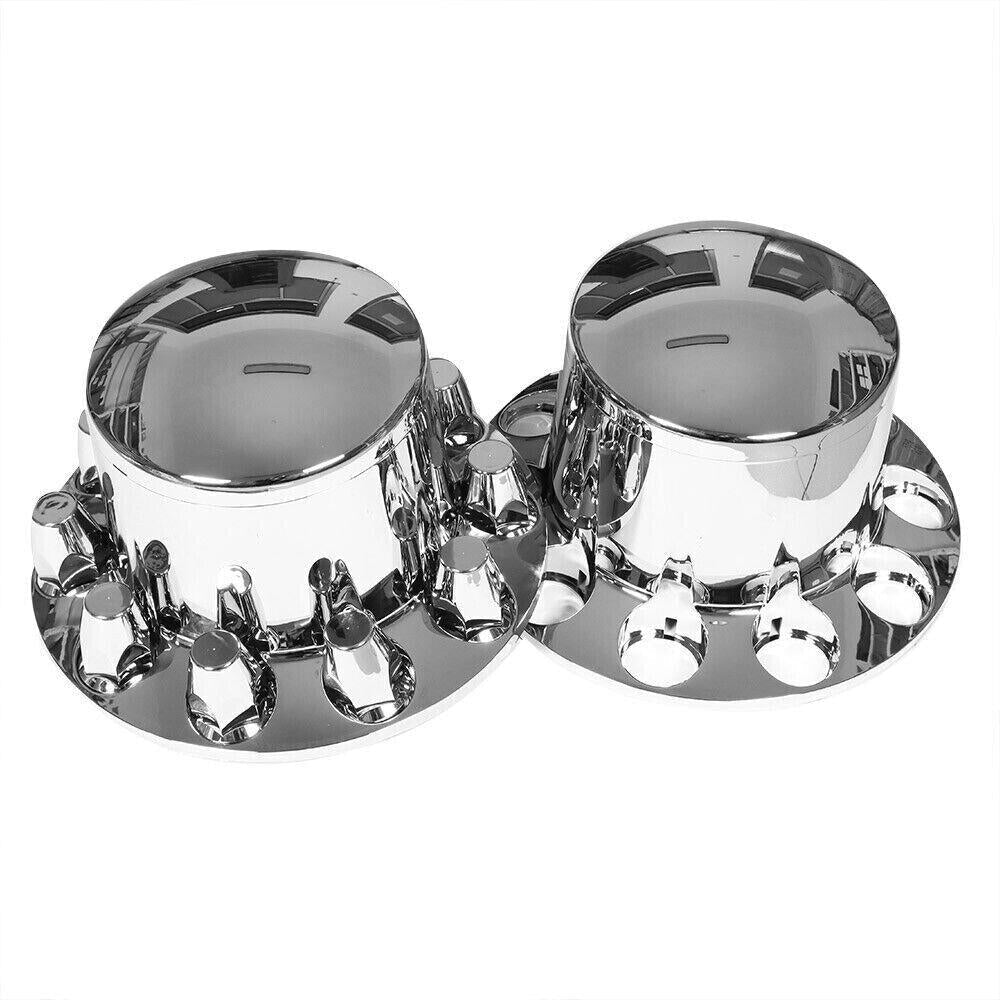 ABS Plastic Set of 4 Rear Chrome Wheel Axle Hub Cover Kit Semi 33MM Nut Covers