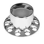 ABS Plastic Set of 4 Rear Chrome Wheel Axle Hub Cover Kit Semi 33MM Nut Covers