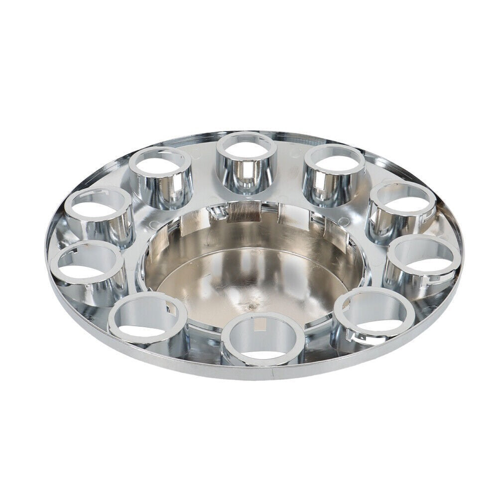 33mm Chrome Flat Top Complete Hub Cover Kit Lug Nut Wheel Axle Covers Semi Truck
