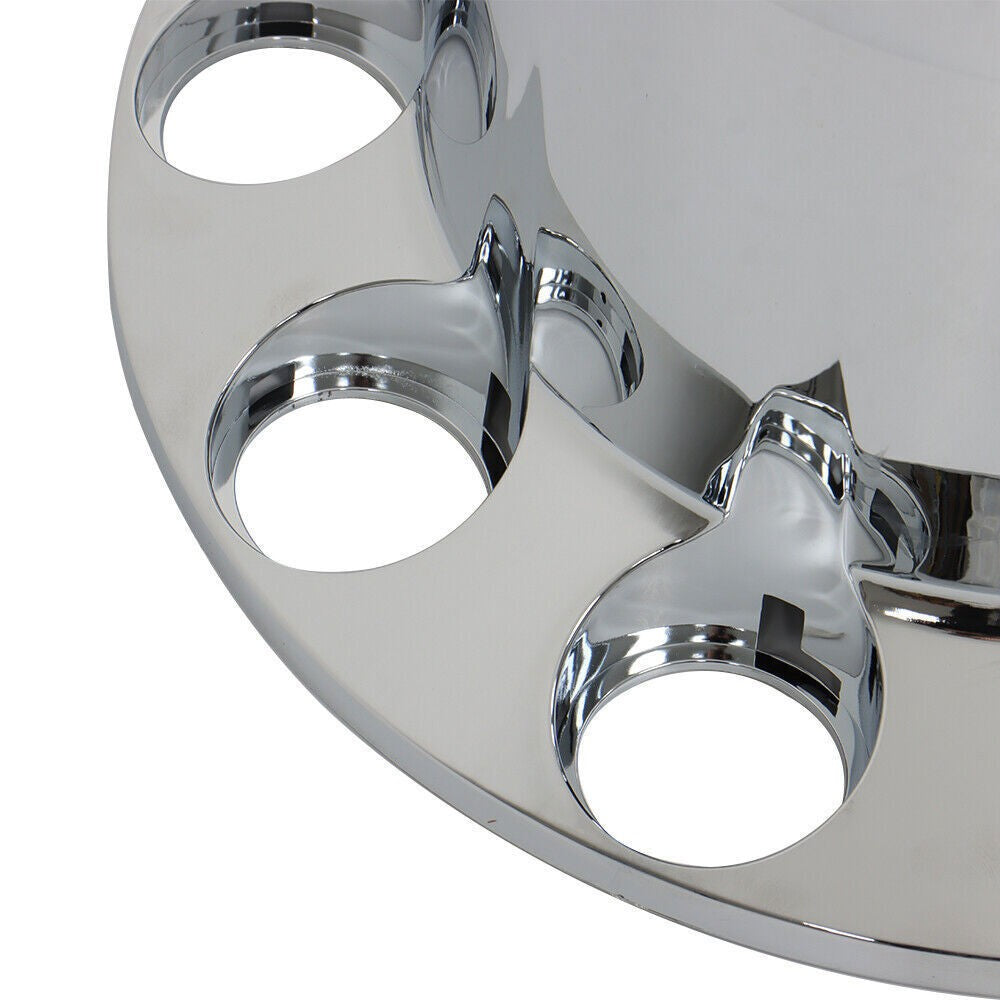 33mm Chrome Flat Top Complete Hub Cover Kit Lug Nut Wheel Axle Covers Semi Truck