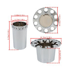33mm Chrome Flat Top Complete Hub Cover Kit Lug Nut Wheel Axle Covers Semi Truck