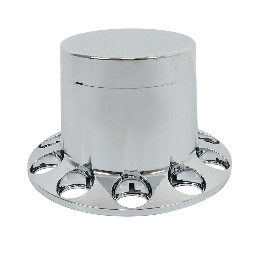 33mm Chrome Flat Top Complete Hub Cover Kit Lug Nut Wheel Axle Covers Semi Truck