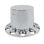 33mm Chrome Flat Top Complete Hub Cover Kit Lug Nut Wheel Axle Covers Semi Truck