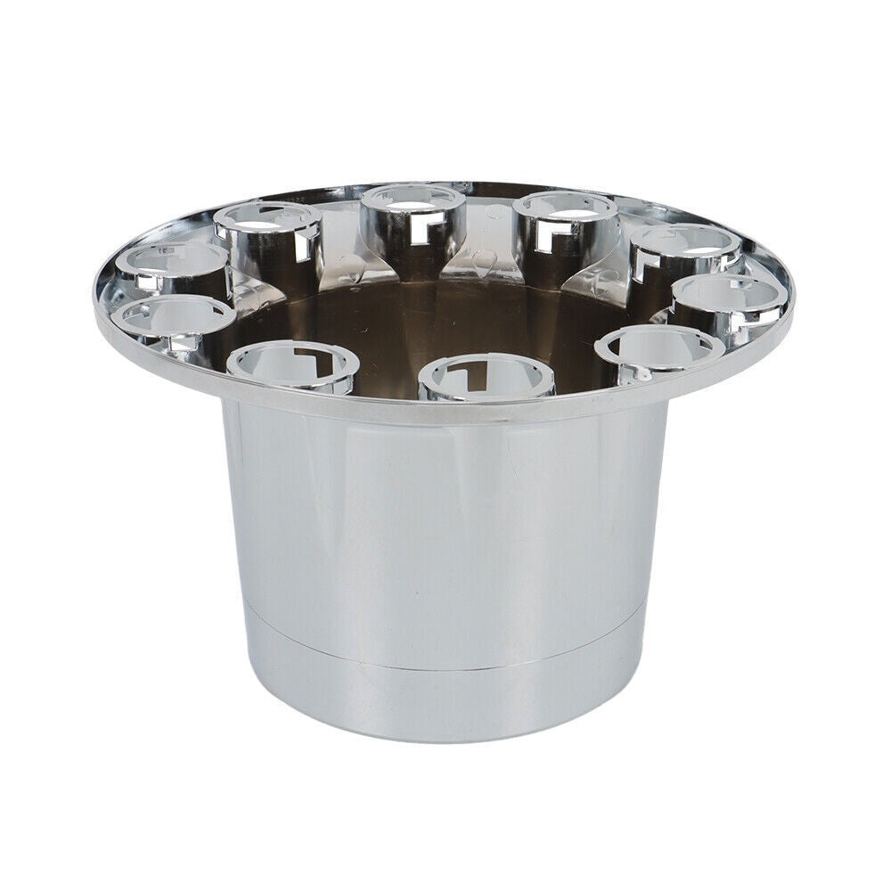 33mm Chrome Flat Top Complete Hub Cover Kit Lug Nut Wheel Axle Covers Semi Truck