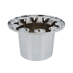 33mm Chrome Flat Top Complete Hub Cover Kit Lug Nut Wheel Axle Covers Semi Truck