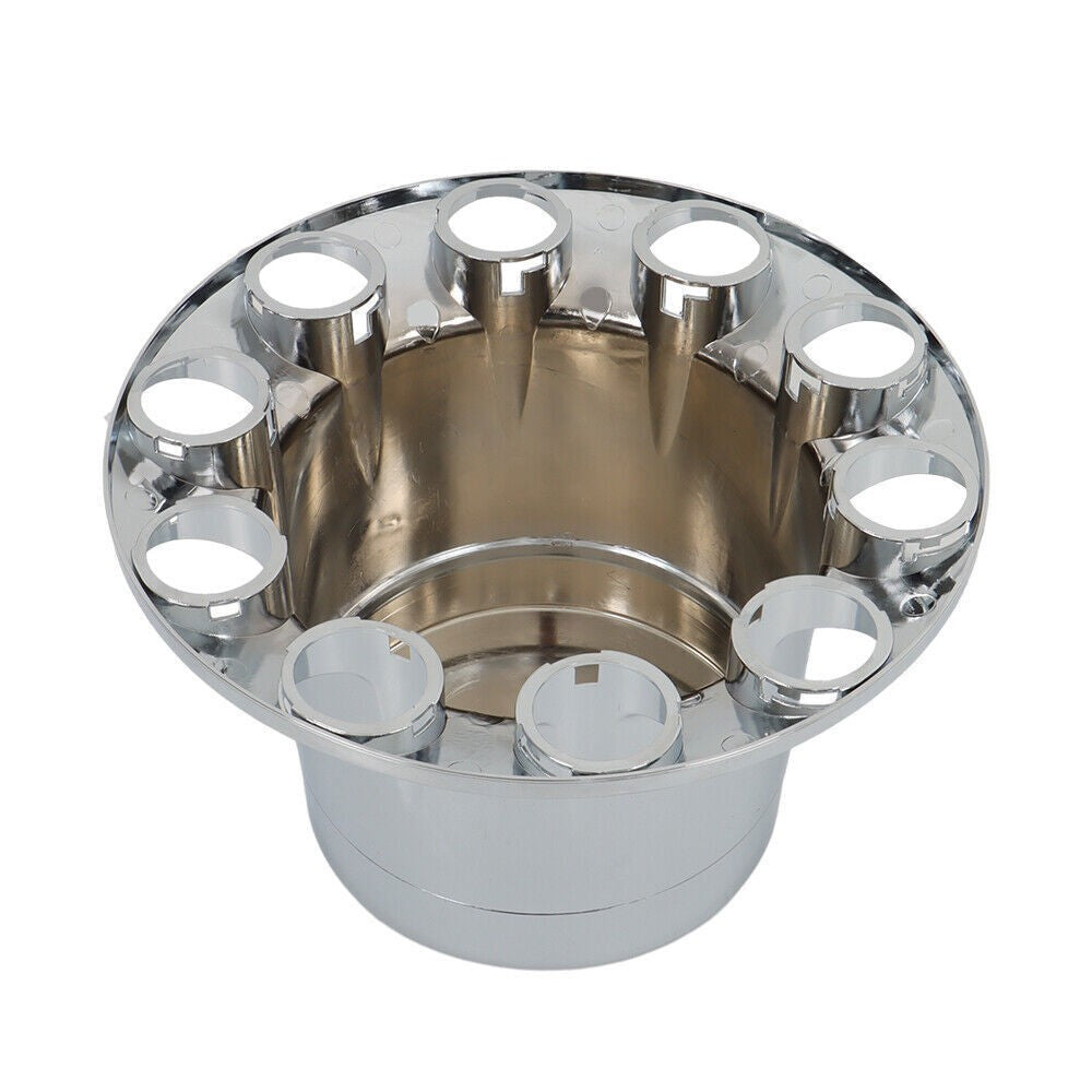 33mm Chrome Flat Top Complete Hub Cover Kit Lug Nut Wheel Axle Covers Semi Truck