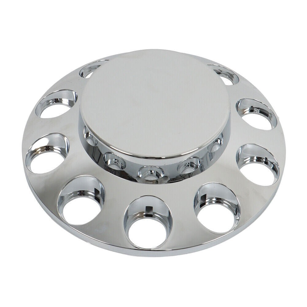 33mm Chrome Flat Top Complete Hub Cover Kit Lug Nut Wheel Axle Covers Semi Truck