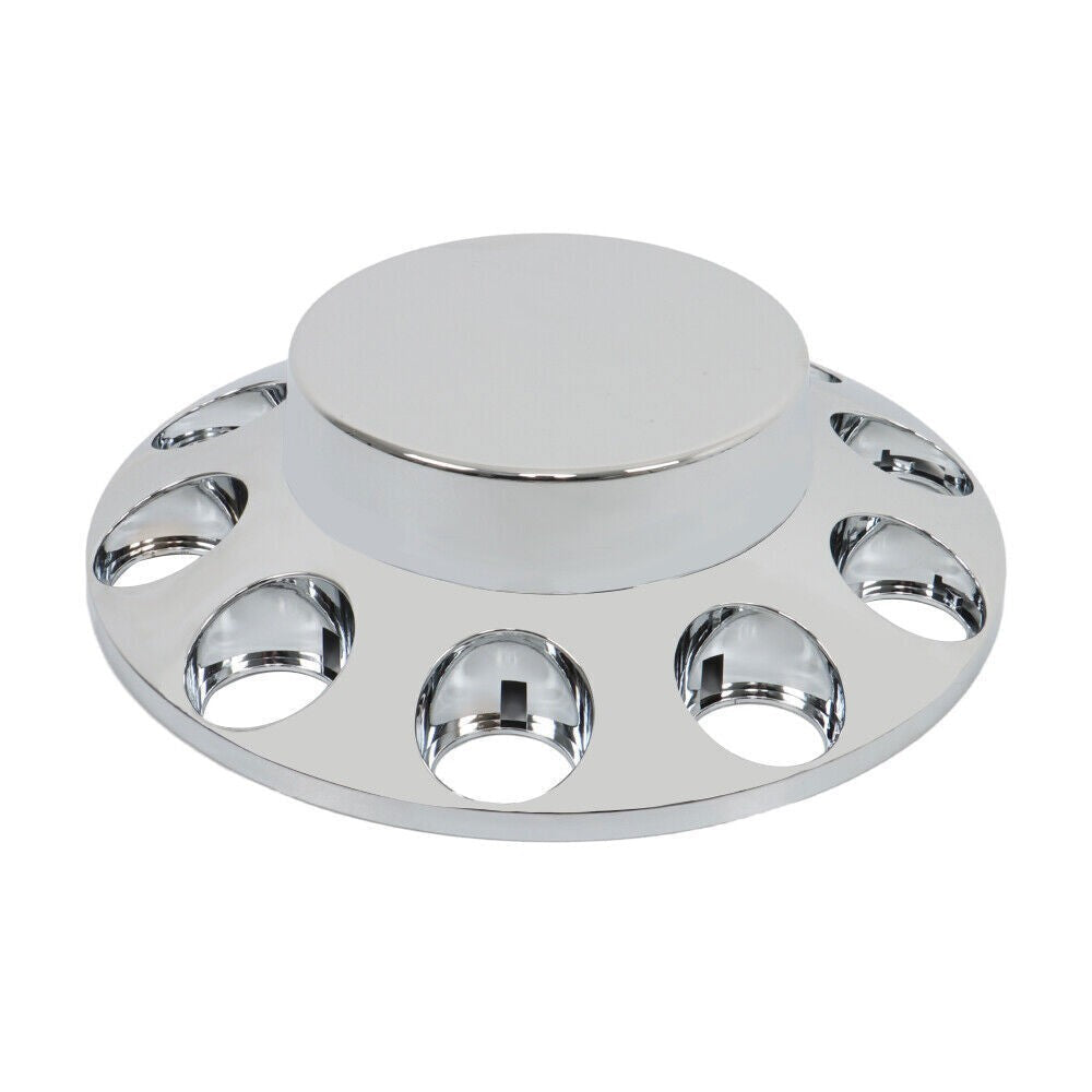 33mm Chrome Flat Top Complete Hub Cover Kit Lug Nut Wheel Axle Covers Semi Truck