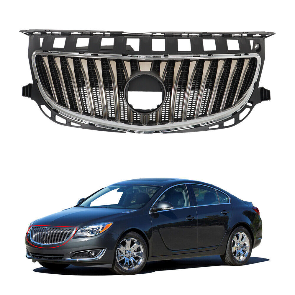Front Bumper Upper Grille For 2015-2017 Buick Regal W/O GS Black&Chrome