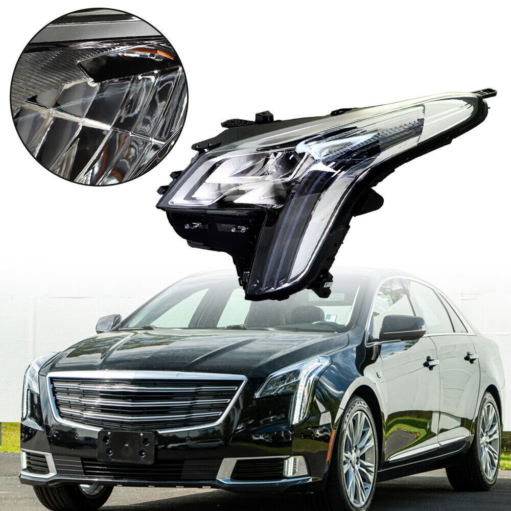 Left Headlight For 2018-2019 Cadillac XTS LED DRL Signal Chrome Clear
