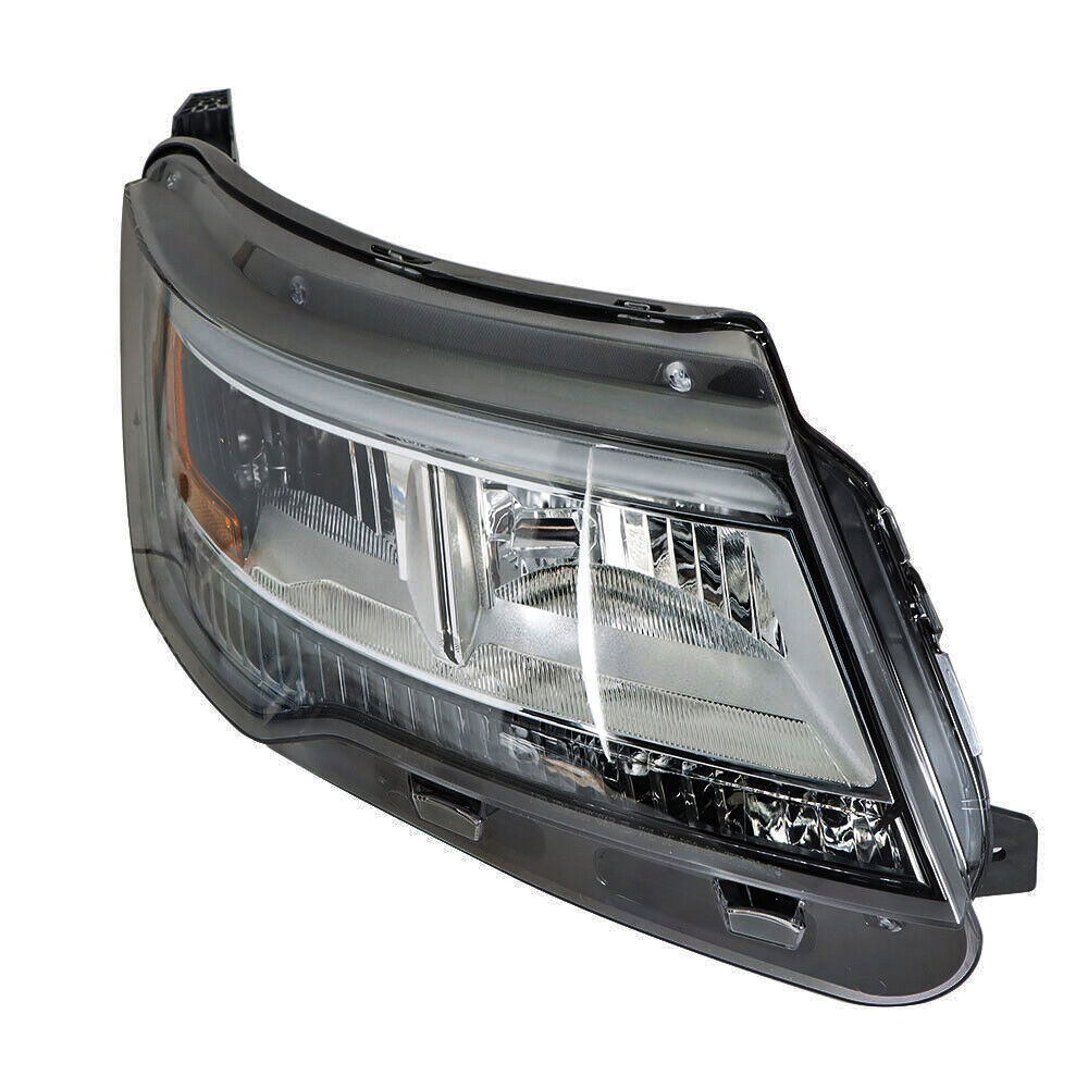 Right+Left Headlights For 2016-18 Ford Explorer Halogen W/LED DRL Chrome