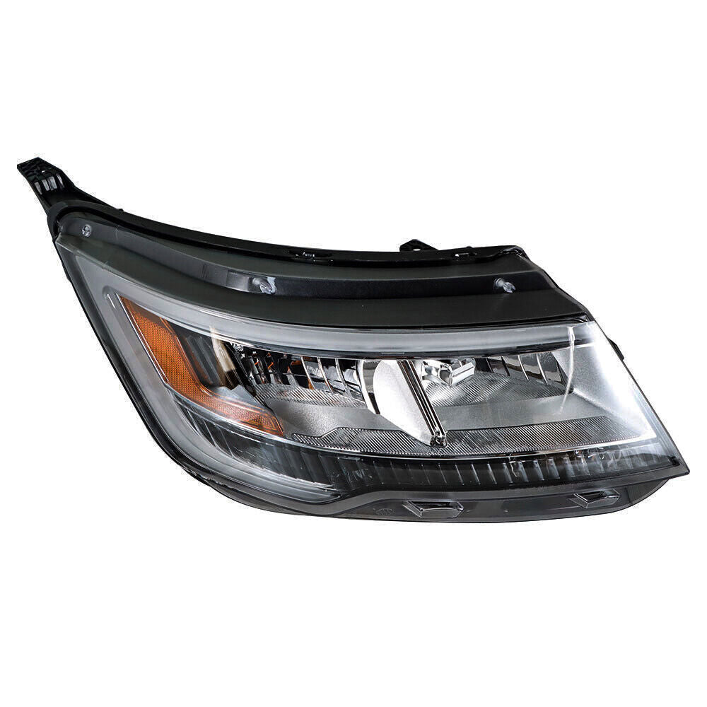 Right+Left Headlights For 2016-18 Ford Explorer Halogen W/LED DRL Chrome