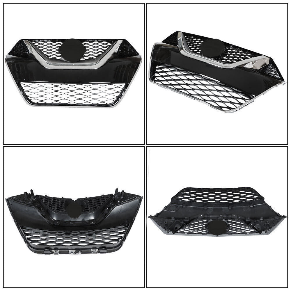 Chrome Black Grill Kit Front Grille For 2016-2017 Nissan Maxima Plastic