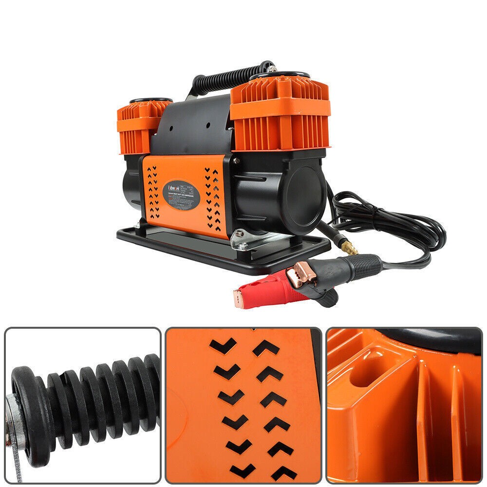 Portable 12v True Dual Air Compressor 10.6 CFM For Truck Tires RV