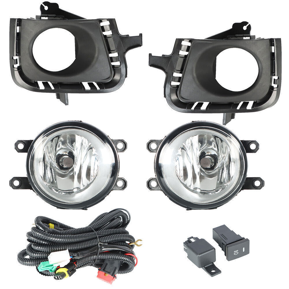 Front LH+RH Fog Light Lamps For 2012-2014 Toyota Prius C W/bezel+switch