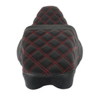 Red Lattice Stitch Step-Up Seat For Touring Road King Electra Street Glide 08+