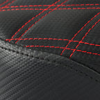 Red Lattice Stitch Step-Up Seat For Touring Road King Electra Street Glide 08+