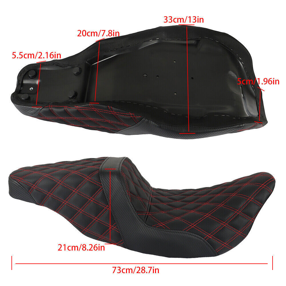 Red Lattice Stitch Step-Up Seat For Touring Road King Electra Street Glide 08+