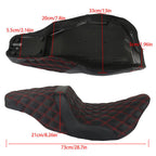 Red Lattice Stitch Step-Up Seat For Touring Road King Electra Street Glide 08+