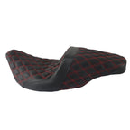 Red Lattice Stitch Step-Up Seat For Touring Road King Electra Street Glide 08+