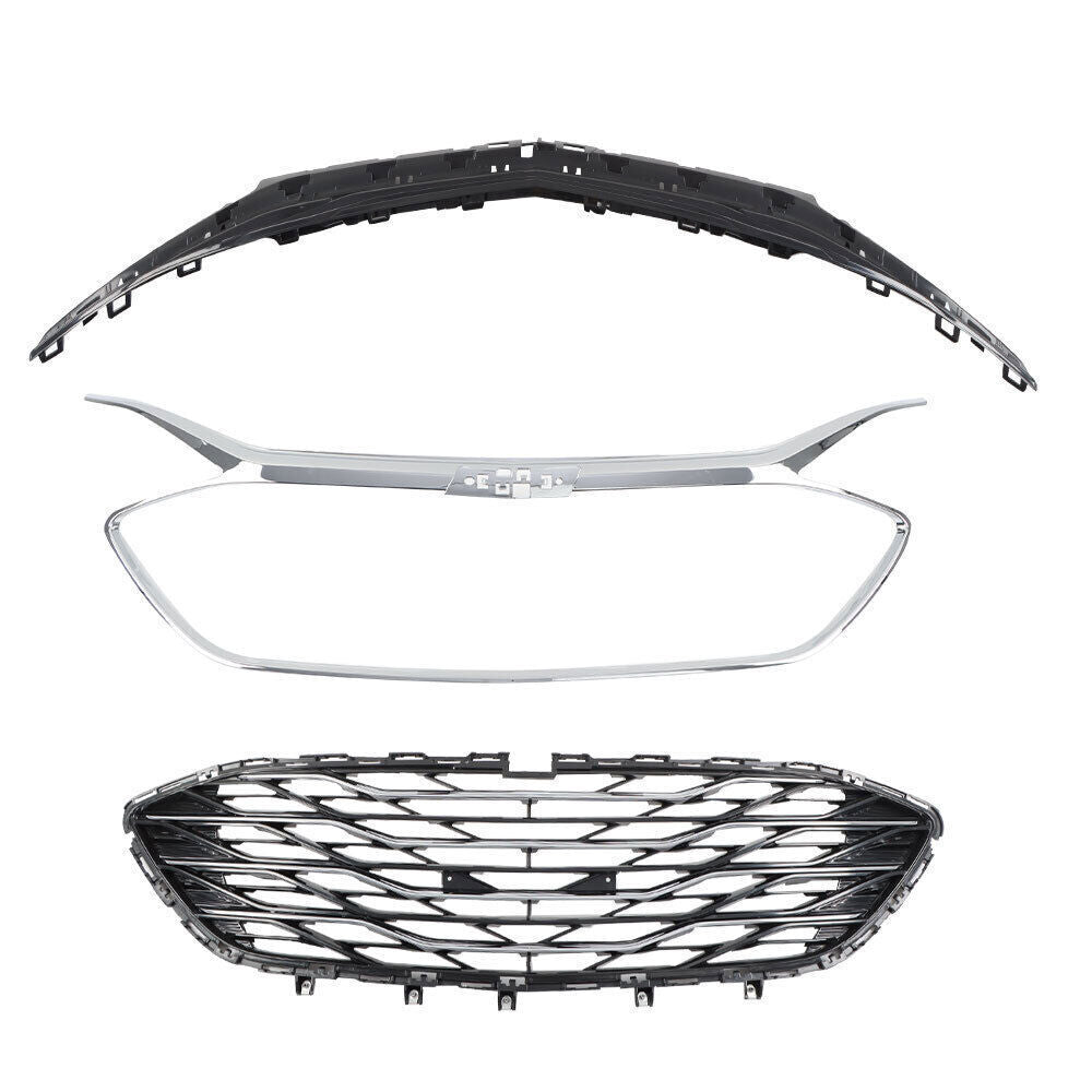 Front Upper Grille Lower Grille For 2019-2023 Chevrolet Malibu Chrome
