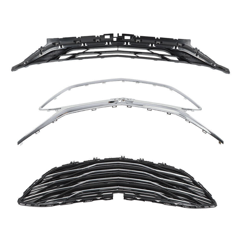 Front Upper Grille Lower Grille For 2019-2023 Chevrolet Malibu Chrome