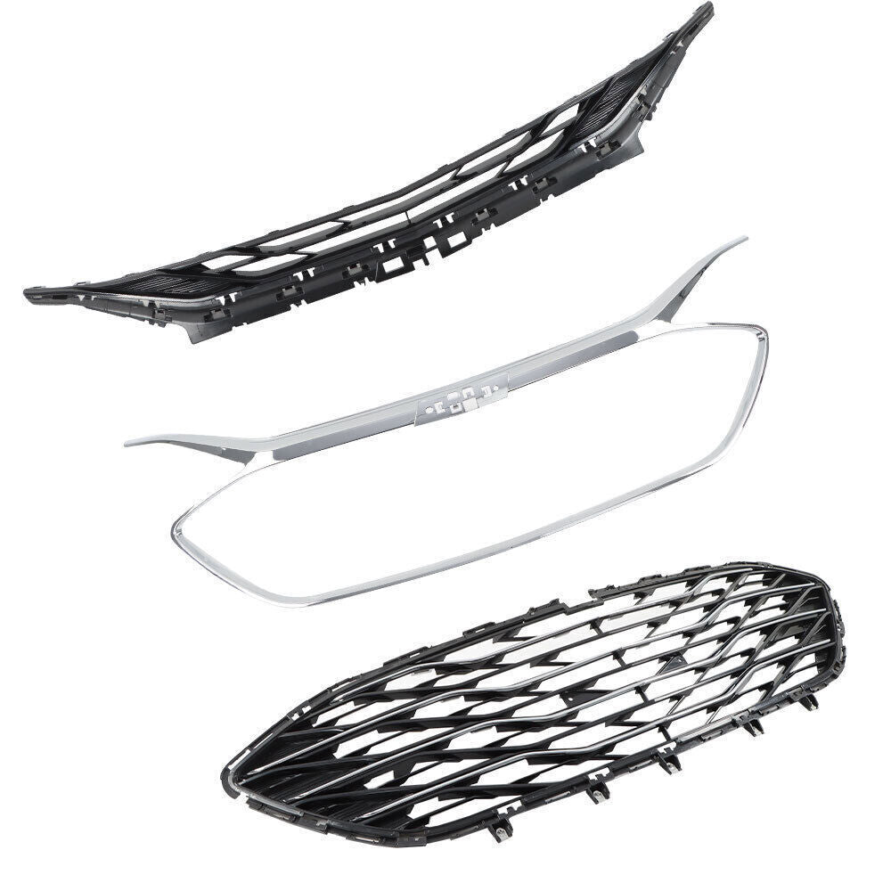 Front Upper Grille Lower Grille For 2019-2023 Chevrolet Malibu Chrome