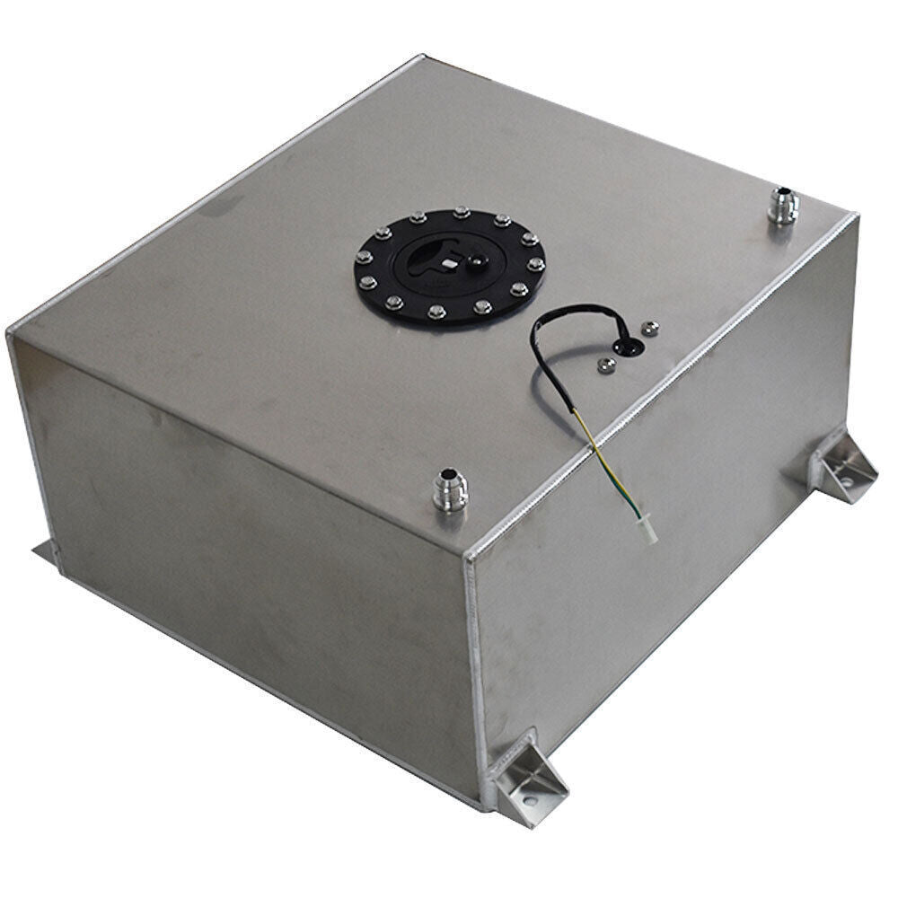 15 Gallon Polished Aluminum Racing Drift Fuel Cell Tank + level Sender