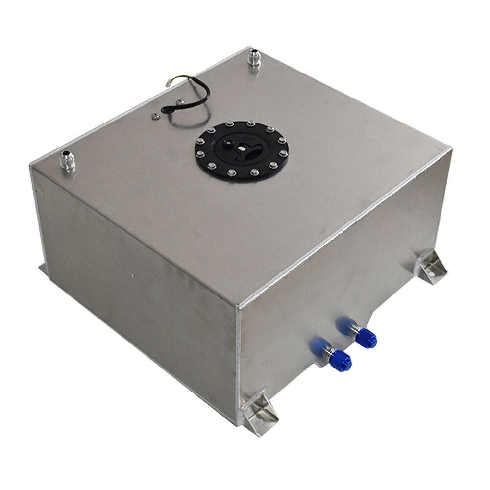15 Gallon Polished Aluminum Racing Drift Fuel Cell Tank + level Sender