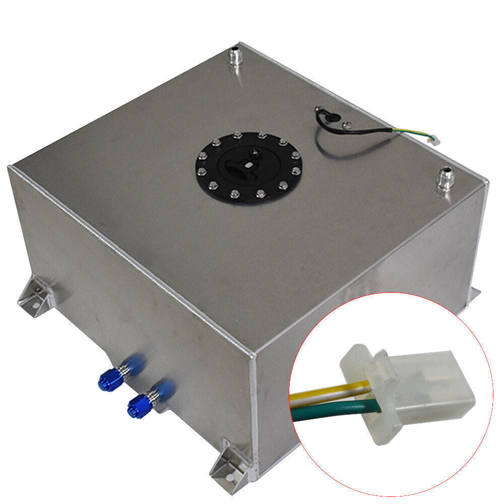 15 Gallon Polished Aluminum Racing Drift Fuel Cell Tank + level Sender