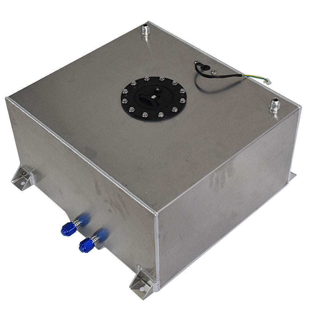15 Gallon Polished Aluminum Racing Drift Fuel Cell Tank + level Sender