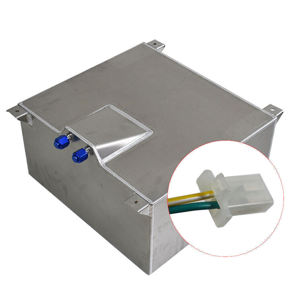 15 Gallon Polished Aluminum Racing Drift Fuel Cell Tank + level Sender