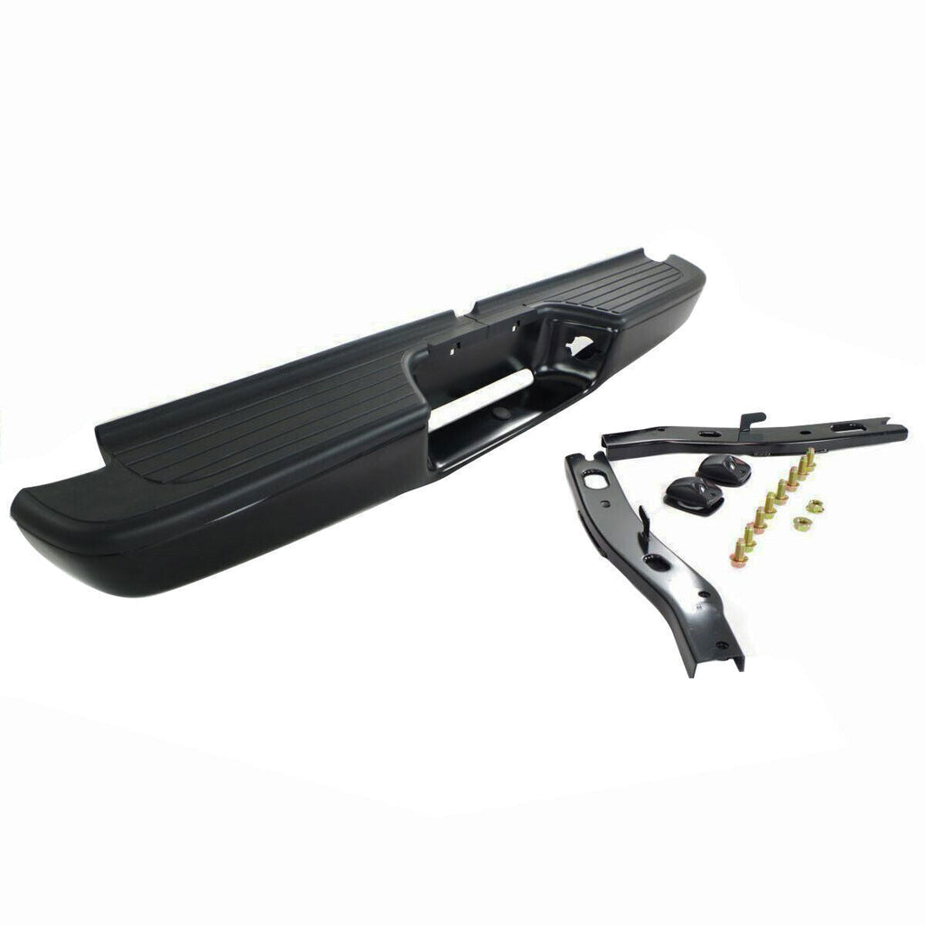 Rear Step Bumper Assembly For 1995-2004 Toyota Tacoma Truck Black Steel