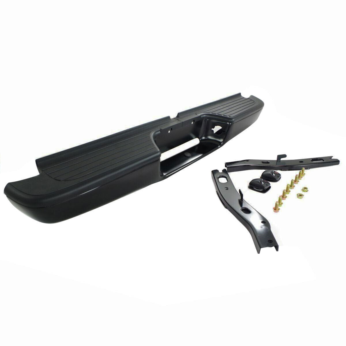 Rear Step Bumper Assembly For 1995-2004 Toyota Tacoma Truck Black Steel