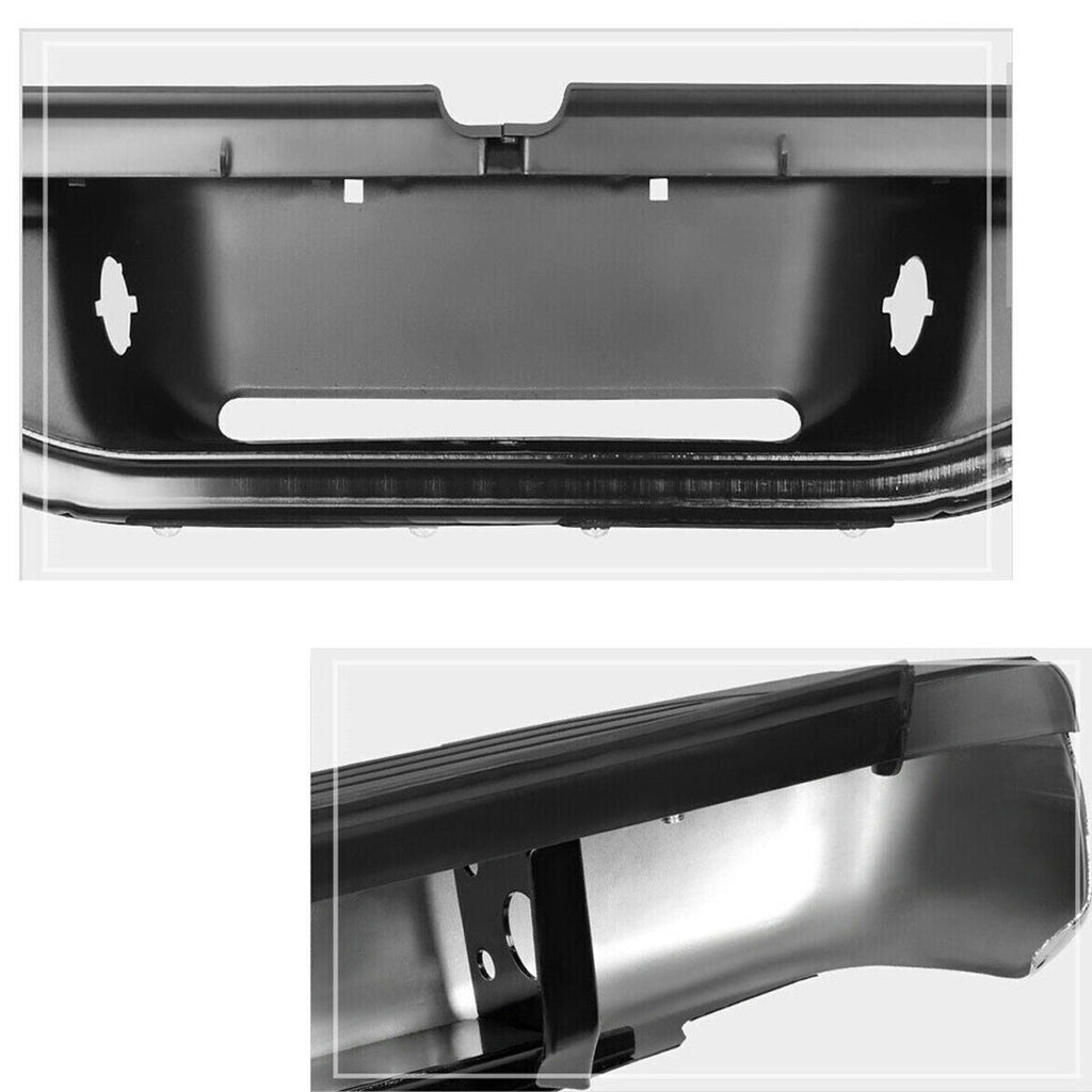 Rear Step Bumper Assembly For 1995-2004 Toyota Tacoma Truck Black Steel