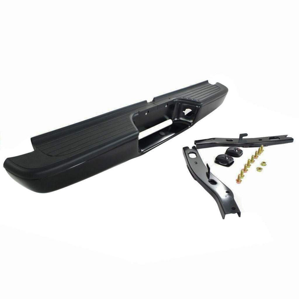 Rear Step Bumper Assembly For 1995-2004 Toyota Tacoma Truck Black Steel