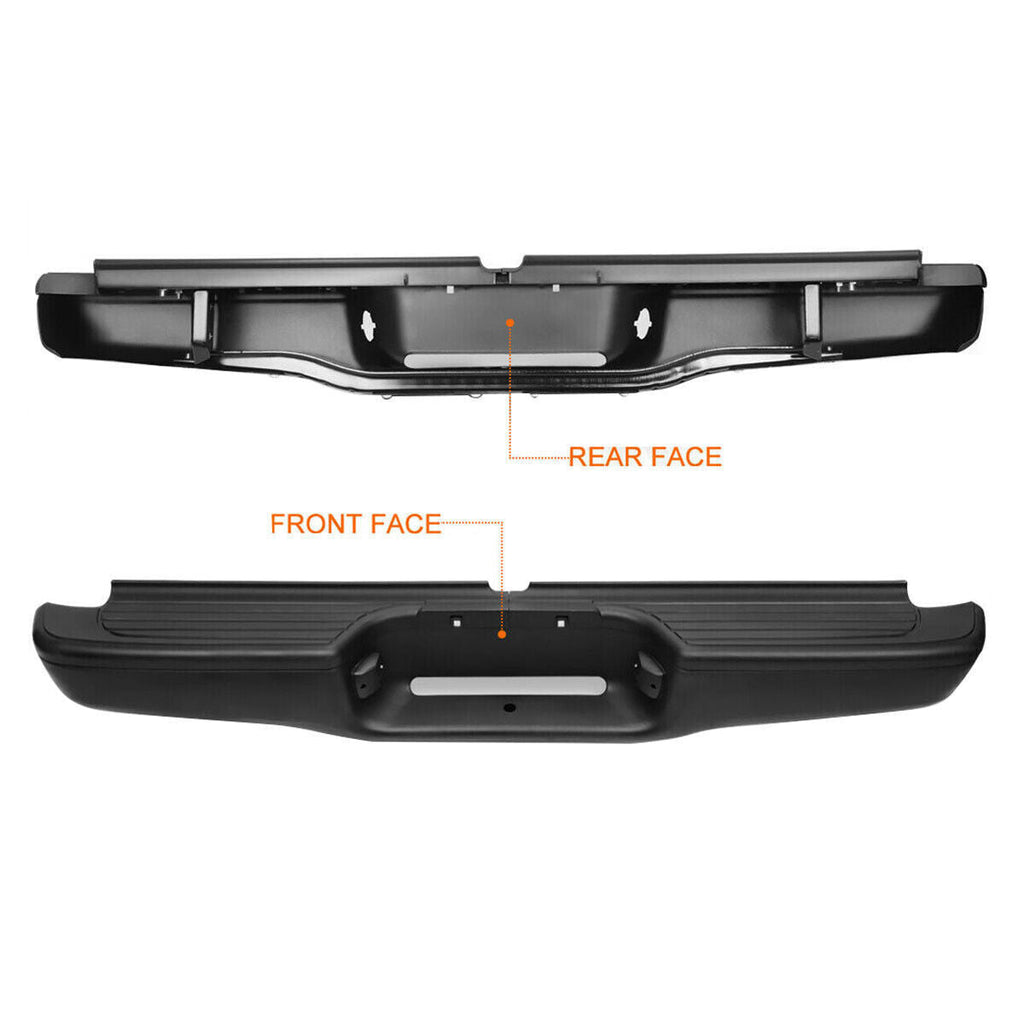 Rear Step Bumper Assembly For 1995-2004 Toyota Tacoma Truck Black Steel